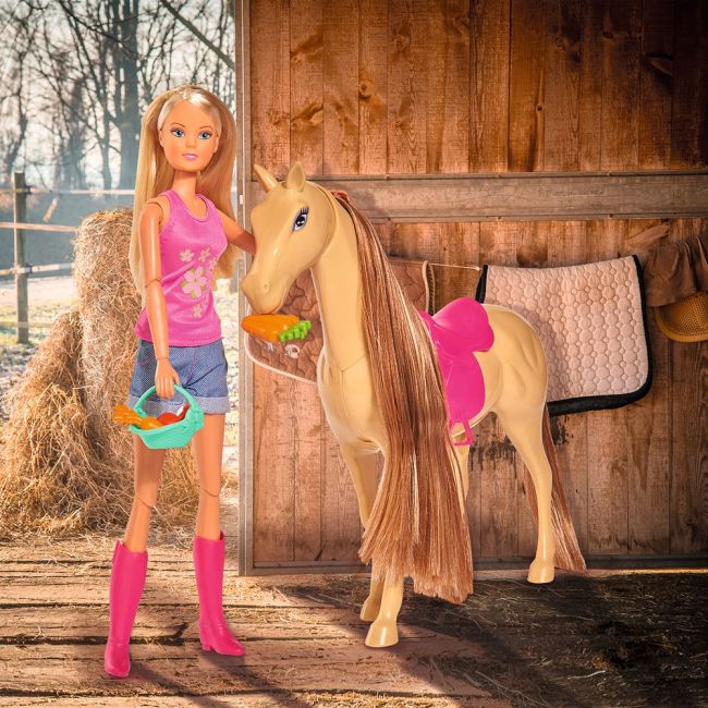 Papusa Simba Steffi Love, Lovely Horse 29 cm cu cal si accesorii
