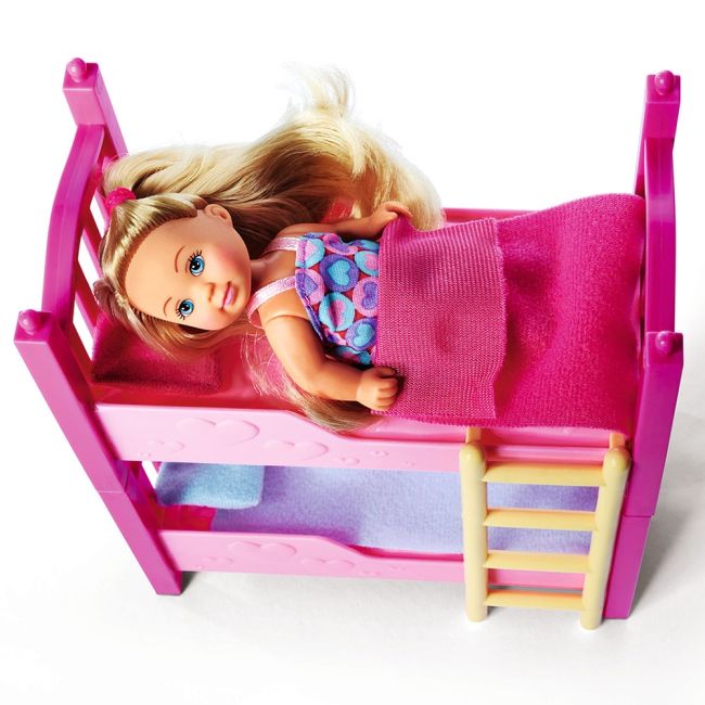 Set Simba Evi Love 2 Floor Bed cu 2 papusi 12 cm si pat supraetajat