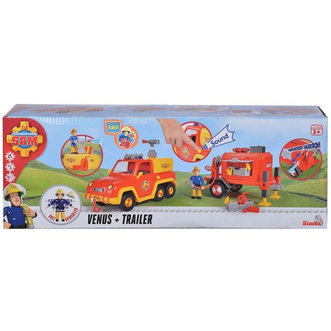 Masina de pompieri Simba Fireman Sam Venus cu remorca