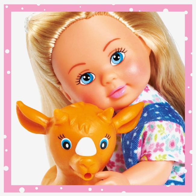 Set Simba Papusa Evi Love 12 cm, tractor cu remorca si accesorii