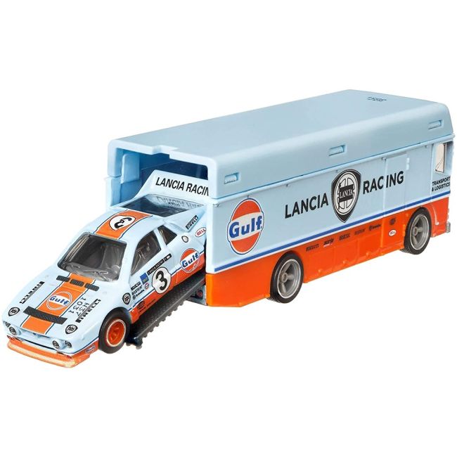 Camion Hot Wheels by Mattel Car Culture Euro Hauler cu masina Lancia Rally 037