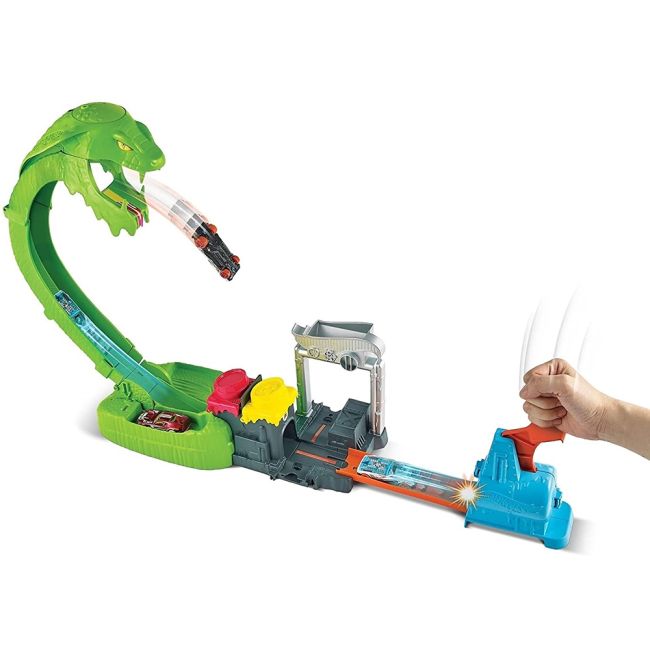 Pista de masini Hot Wheels by Mattel City Toxic Snake Strike cu masinuta si slime