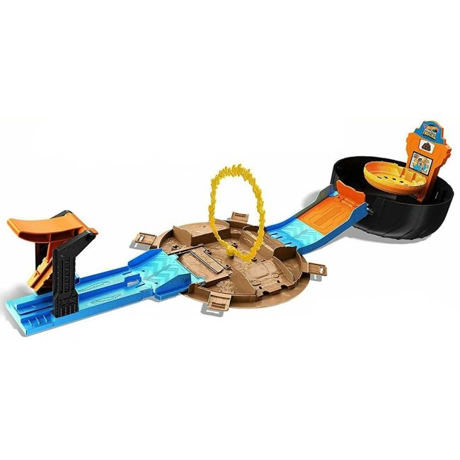 Pista de masini Hot Wheels by Mattel Monster Truck Stunt Tire cu 2 masinute