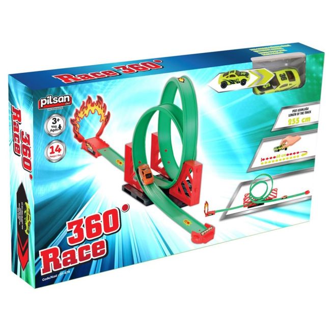 Pista de masini Pilsan Race 360 green cu masinuta