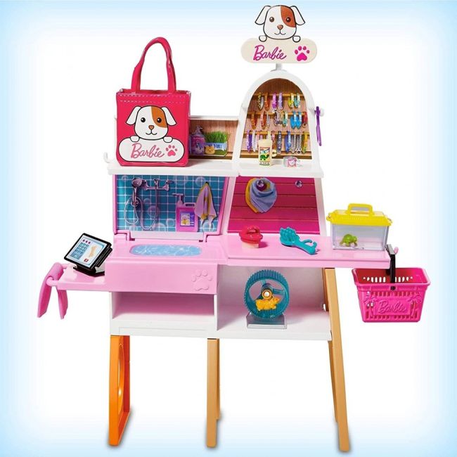 Set Barbie by Mattel Magazin accesorii animalute cu papusa si accesorii