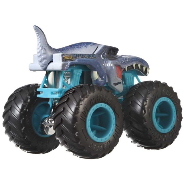 Set Hot Wheels by Mattel Monster Trucks Motosaurus vs Mega Wrex