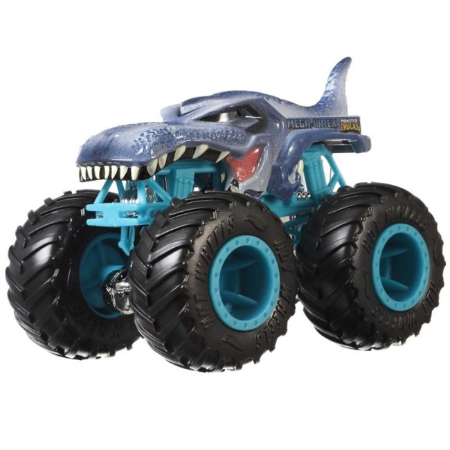 Set Hot Wheels by Mattel Monster Trucks Motosaurus vs Mega Wrex