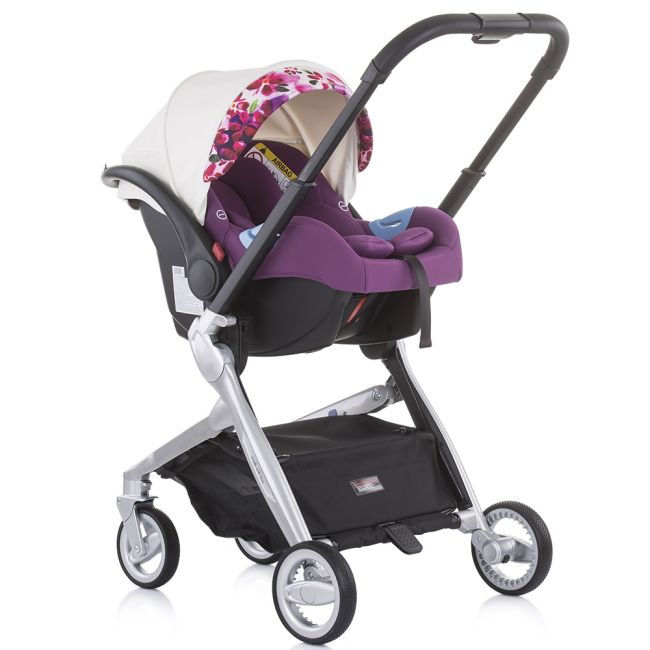 Carucior Chipolino Emotion 3 in 1 white flowers