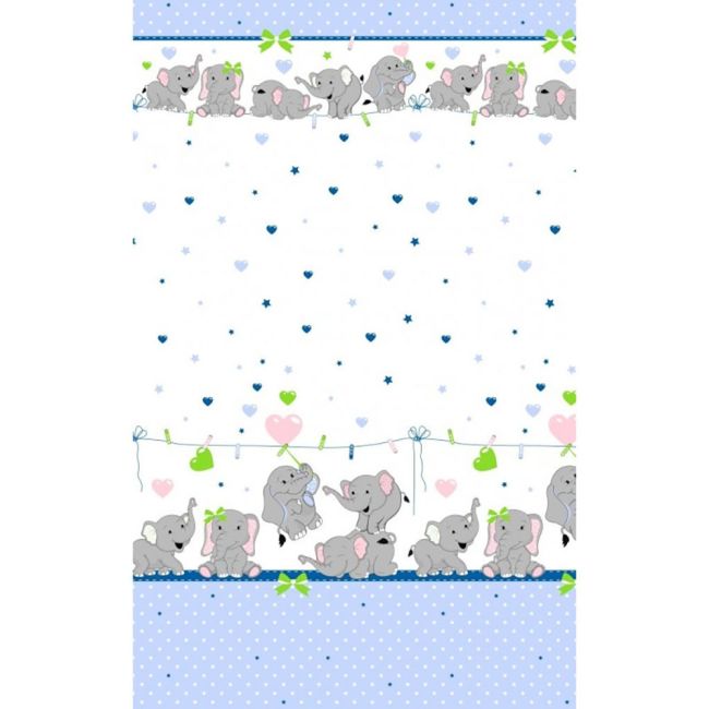 Lenjerie patut Hubners Elefantii Veseli 4 piese albastru