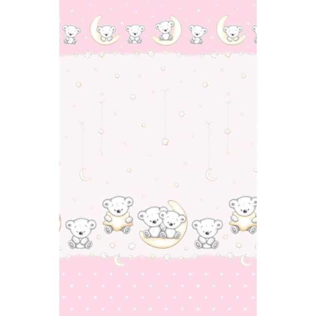 Lenjerie patut Hubners Ursulet pe Semiluna 5 piese roz