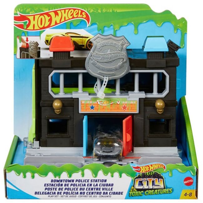 Pista de masini Hot Wheels by Mattel City Downtown Police Station cu masinuta
