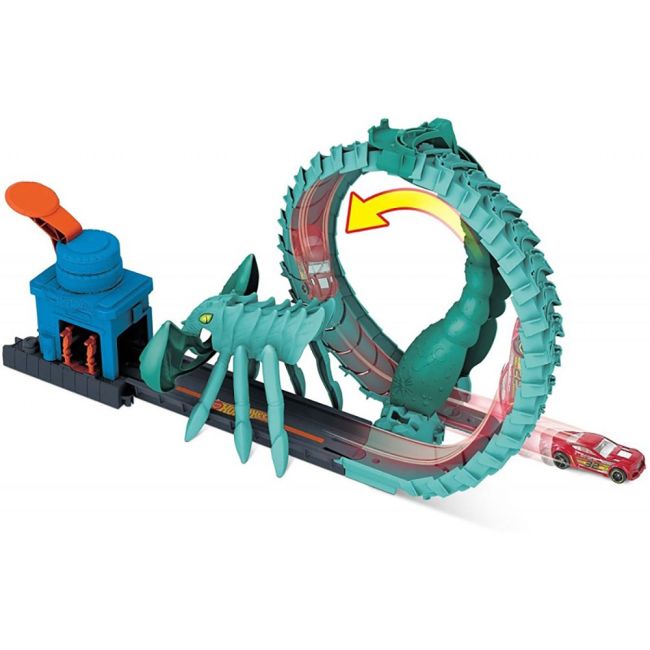 Pista de masini Hot Wheels by Mattel Toxic Scorpion attack cu masinuta