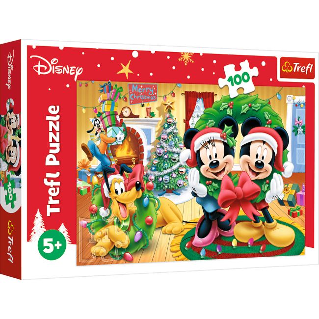 Puzzle Trefl Disney Mickey Mouse, Magia Craciunului 100 piese