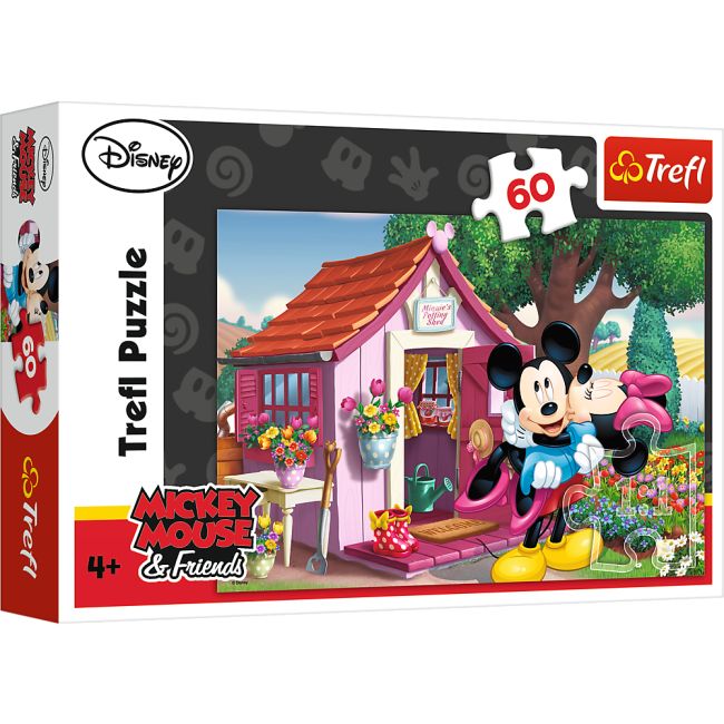 Puzzle Trefl Disney Mickey Mouse, Mickey si Minnie in gradina 60 piese