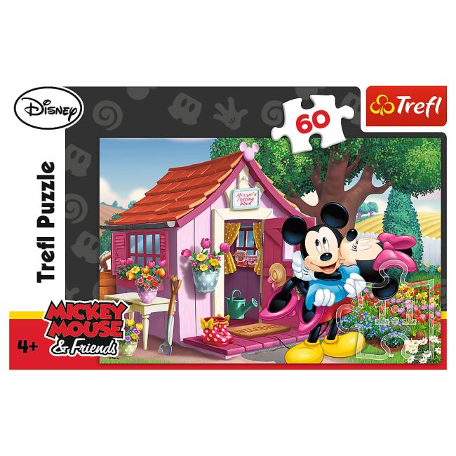 Puzzle Trefl Disney Mickey Mouse, Mickey si Minnie in gradina 60 piese