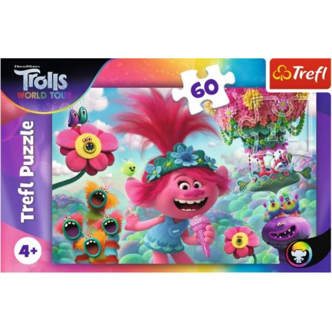 Puzzle Trefl DreamWorks Trolls, In lumea muzicii a Trolilor 60 piese