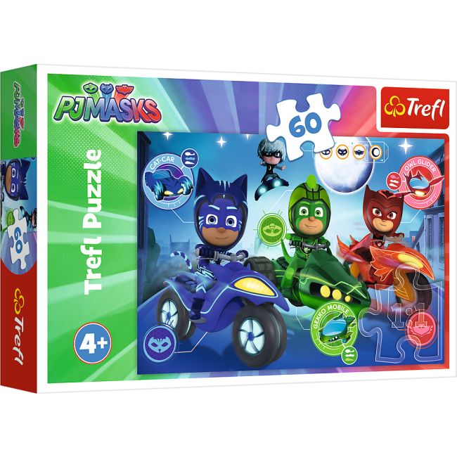 Puzzle Trefl Eroi in Pijama, Cursa nocturna 60 piese