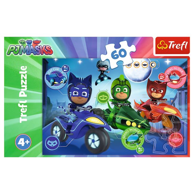 Puzzle Trefl Eroi in Pijama, Cursa nocturna 60 piese