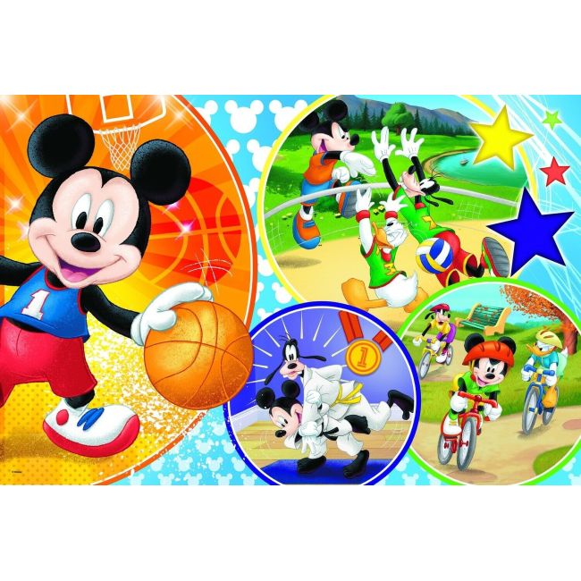 Puzzle Trefl Maxi Disney Mickey Mouse, E timpul pentru sport 24 piese