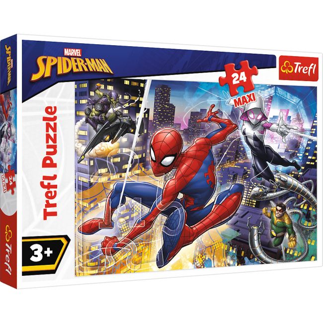 Puzzle Trefl Maxi Marvel Spider Man, Curajosul Spider Man 24 piese