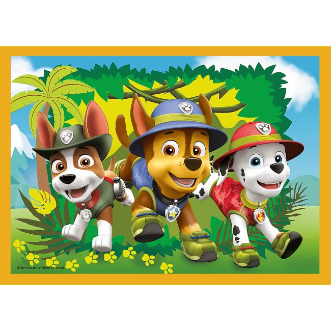 Set puzzle 4 in 1 Trefl Paw Patrol, Mereu punctual, 1x35 piese, 1x48 piese, 1x54 piese, 1x70 piese