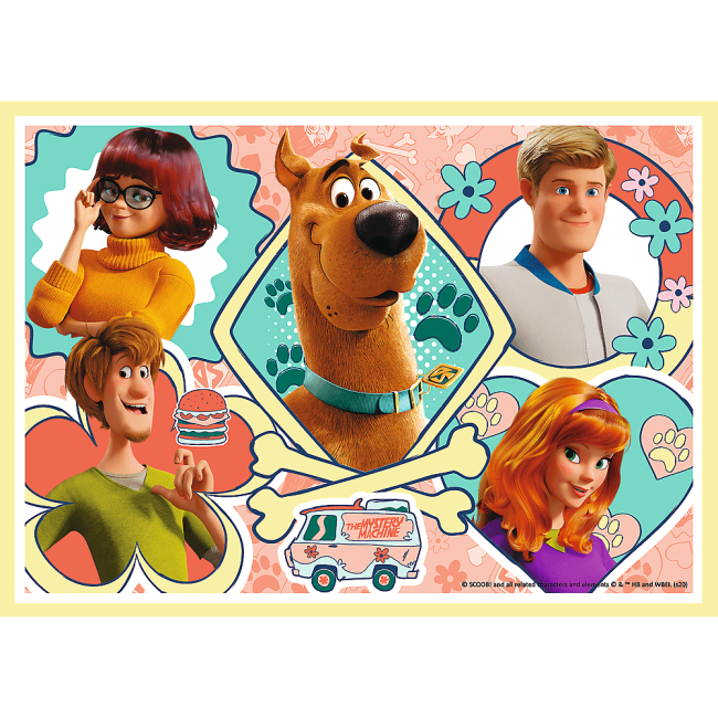 Set puzzle 4 in 1 Trefl Scooby Doo si prietenii, 1x35 piese, 1x48 piese, 1x54 piese, 1x70 piese