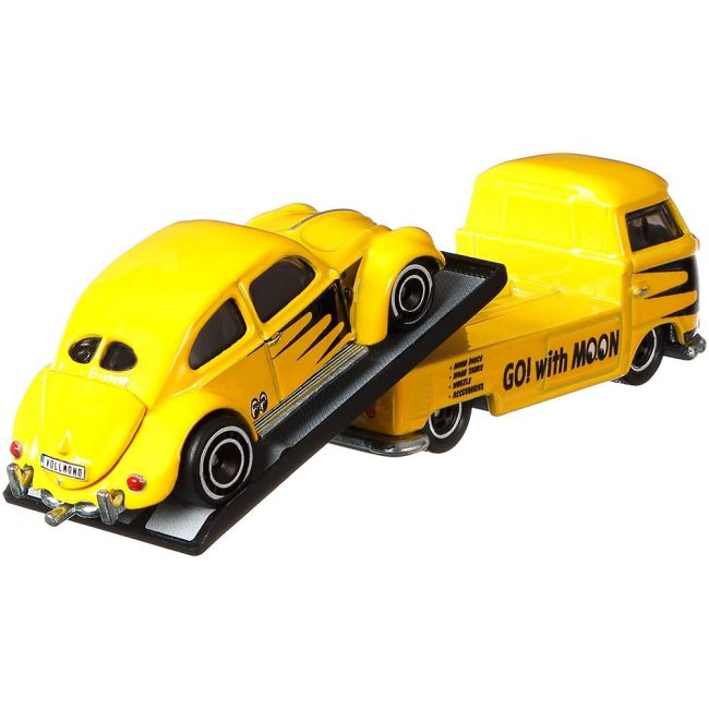 Camion Hot Wheels by Mattel Car Culture Volkswagen Transporter T1 Pickup cu masina Volkswagen Classic Bug