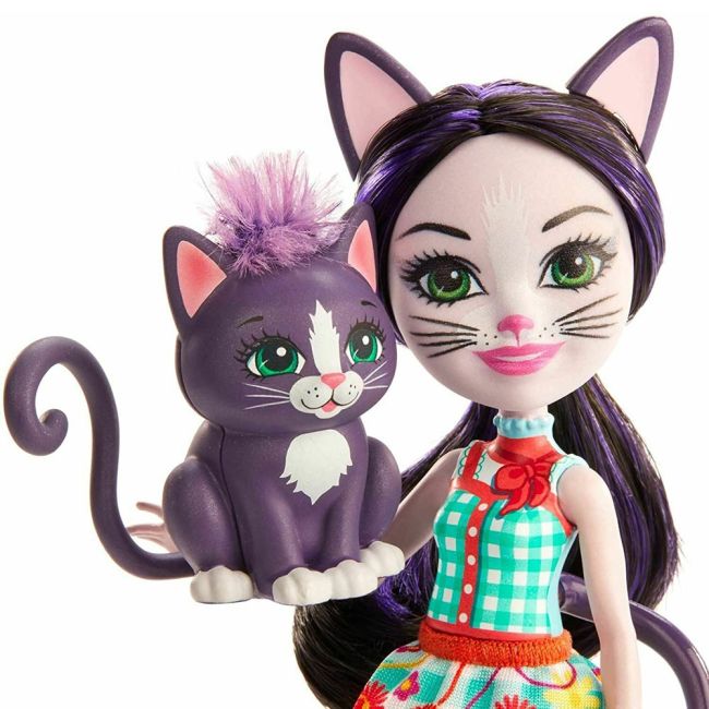 Papusa Enchantimals by Mattel Ciesta Cat cu figurina Climber