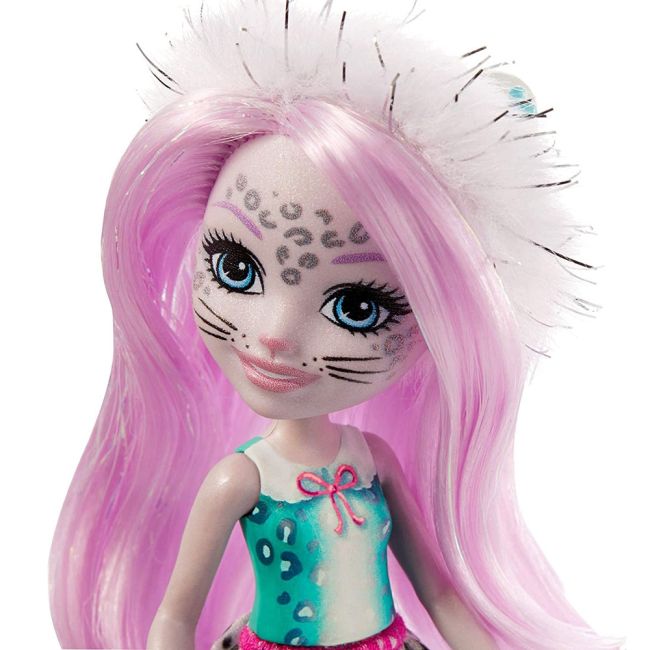 Papusa Enchantimals by Mattel Sybill Snow Leopard cu figurina Flake