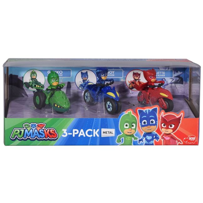 Set Dickie Toys 3 Motociclete Eroi in Pijama cu 3 figurine