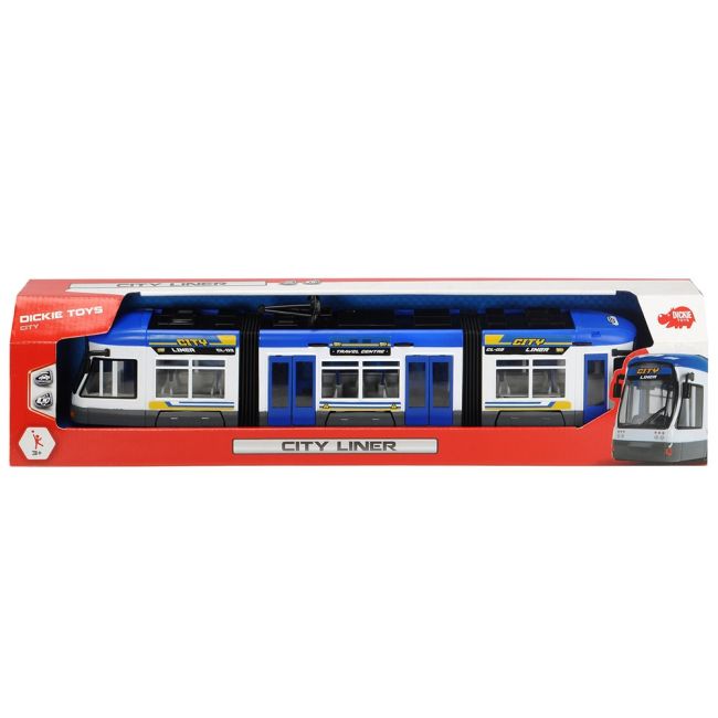 Tramvai Dickie Toys City Liner albastru