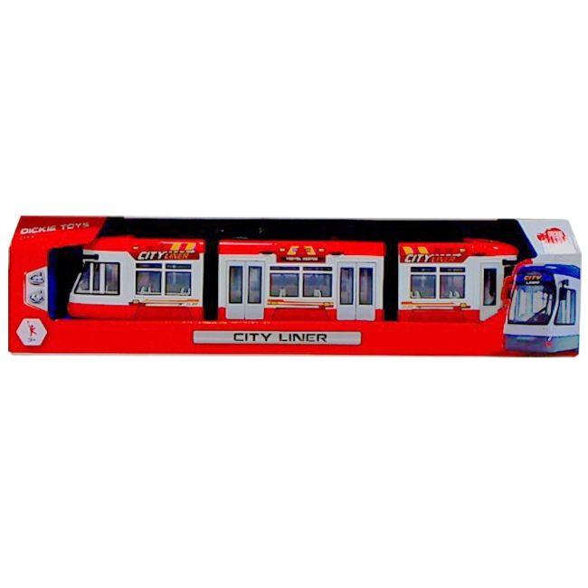 Tramvai Dickie Toys City Liner rosu