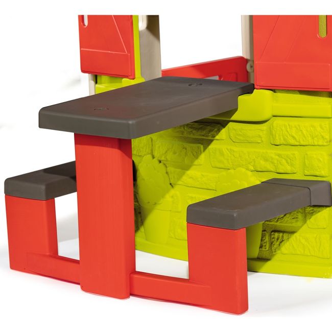 Masa de picnic cu doua banci Smoby pentru casuta rosu