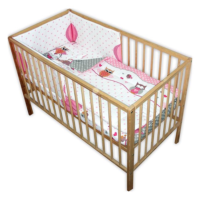 Lenjerie patut Hubners Bufnite 4 piese roz