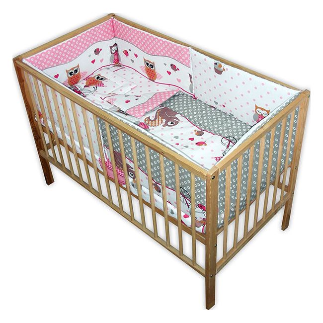 Lenjerie patut Hubners Bufnite 5 piese roz