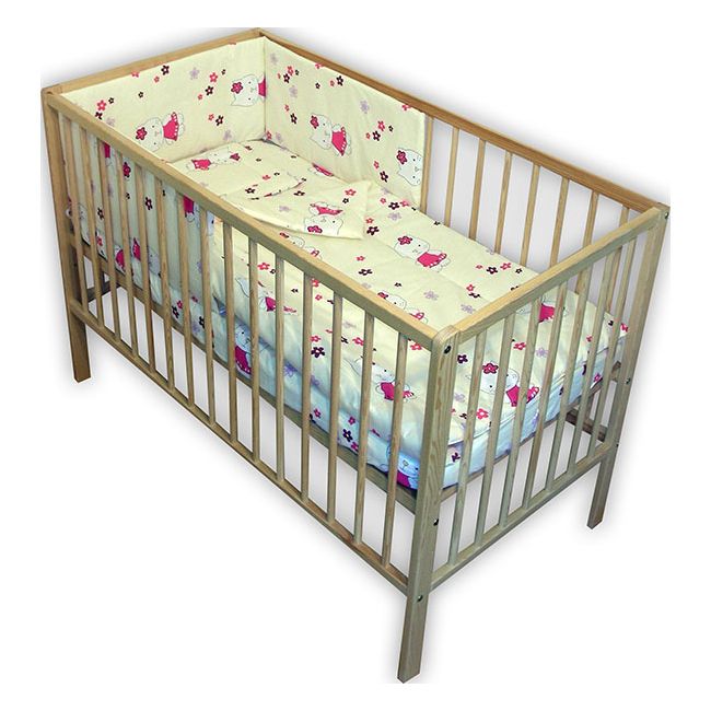 Lenjerie patut Hubners Kitty Floricele 4 piese crem