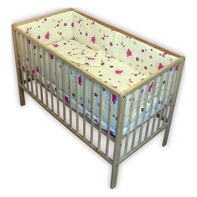 Lenjerie patut Hubners Kitty Floricele 5 piese crem