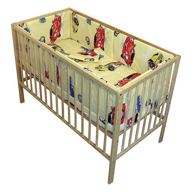 Lenjerie patut Hubners Masinute 5 piese crem