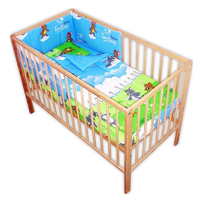 Lenjerie patut Hubners Pisica si Soricel 4 piese albastru