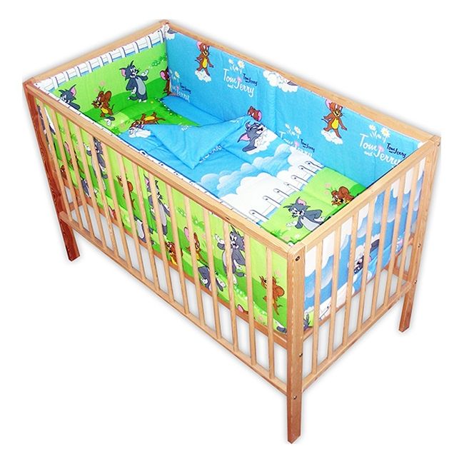 Lenjerie patut Hubners Pisica si Soricel 5 piese albastru