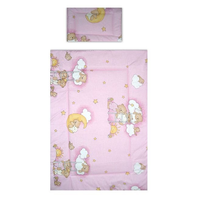 Lenjerie patut Hubners Ursulet Somn Usor 4 piese roz