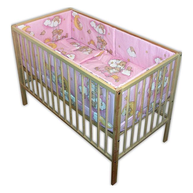 Lenjerie patut Hubners Ursulet Somn Usor 5 piese roz