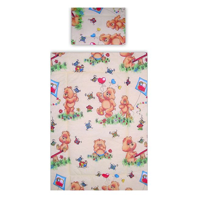 Lenjerie patut Hubners Ursuletul Jucaus 4 piese crem