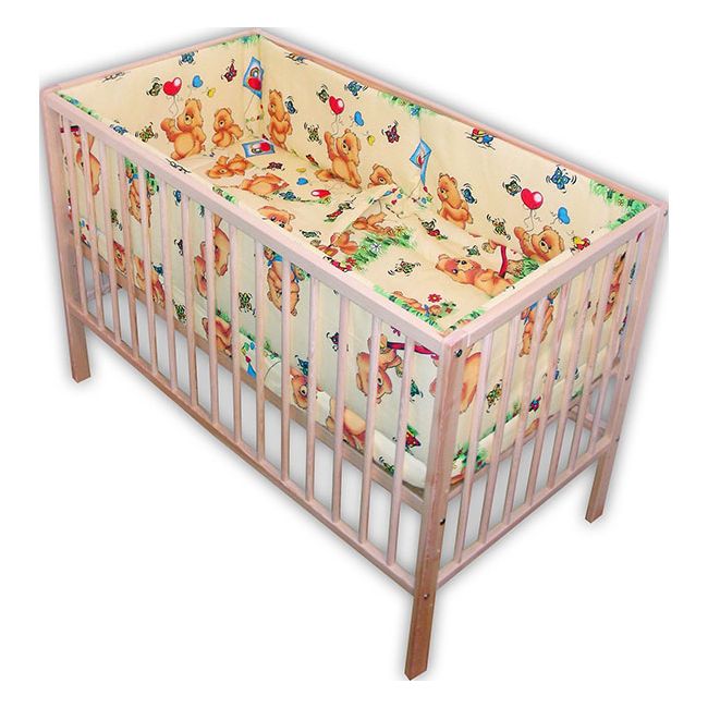 Lenjerie patut Hubners Ursuletul Jucaus 5 piese crem