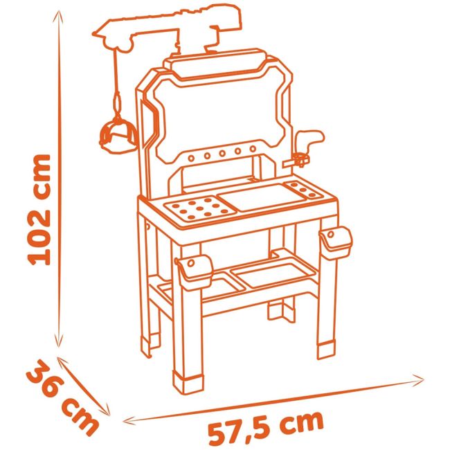 Atelier Smoby Black & Decker Bricolo Builder cu 87 accesorii