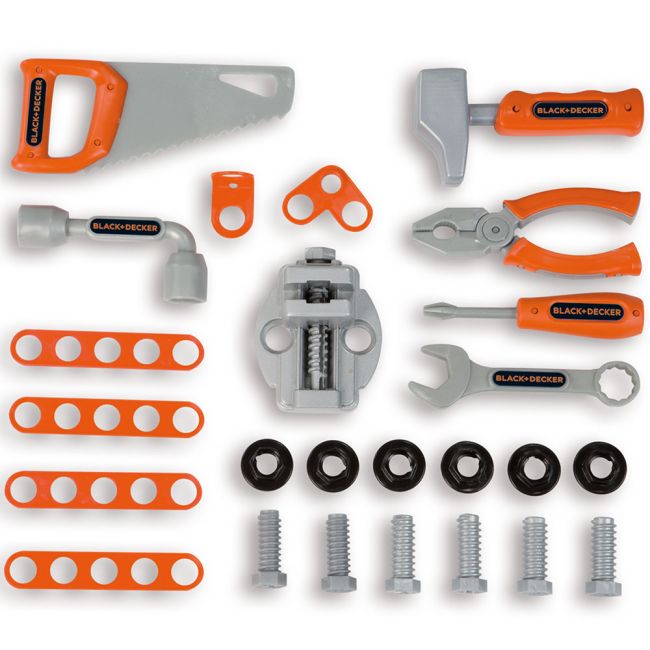 Atelier Smoby Black & Decker Bricolo Smart Workbench cu 33 accesorii