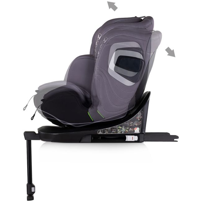 Scaun auto Chipolino Clima Air I-Size 40-150 cm cu sistem Isofix si sezut rotativ anthracite