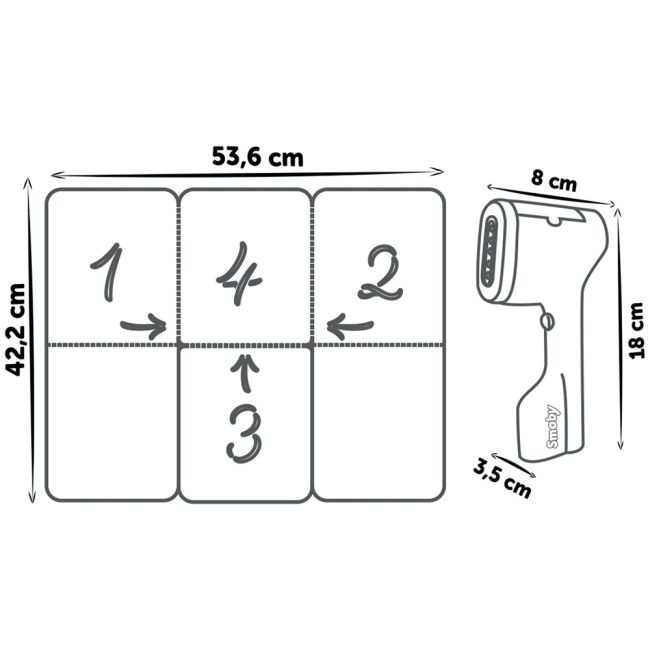 Set Smoby Tefal Steam&Fold aparat de calcat cu 3 accesorii