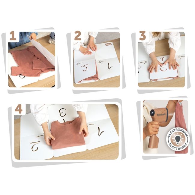 Set Smoby Tefal Steam&Fold aparat de calcat cu 3 accesorii