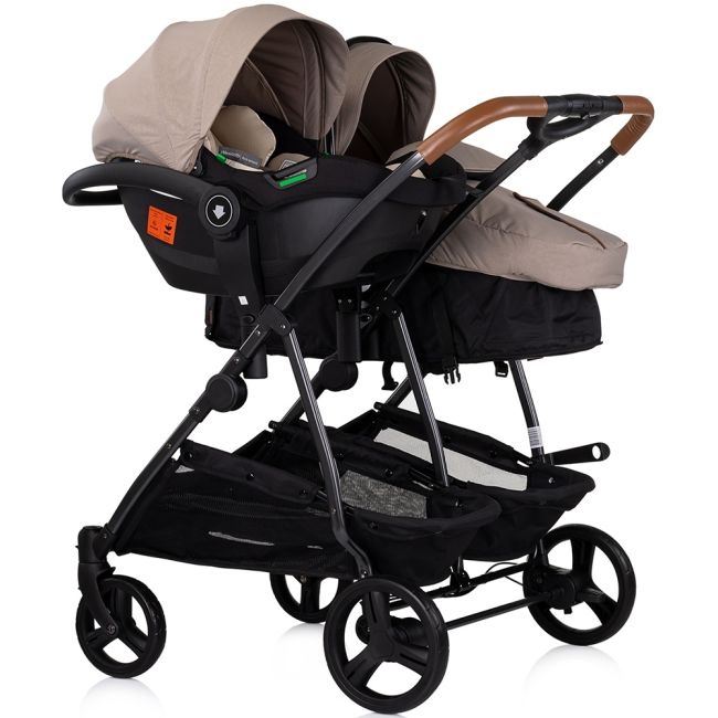 Carucior gemeni Chipolino Duo Smart 3 in 1 tiramisu